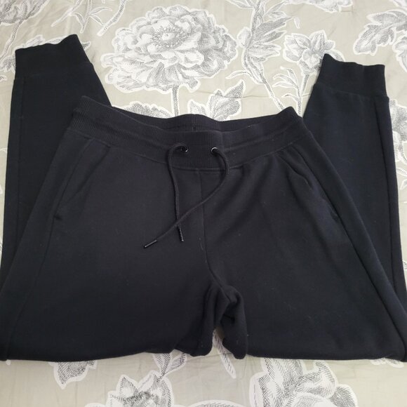 90 Degrees Black Joggers w/Elastic& Drawstring Waist Medium EUC - Picture 1 of 7